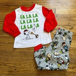 Peanuts Toddler Christmas Pajama Set Sz 4T